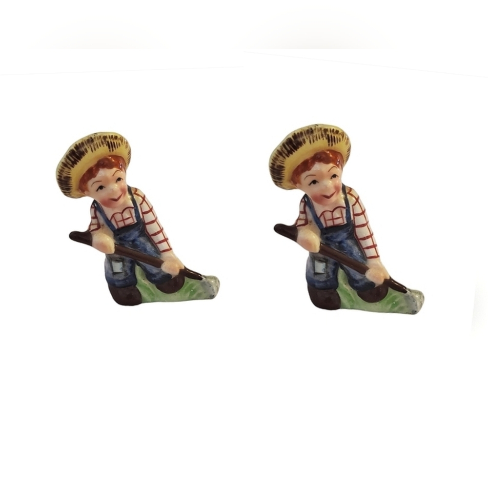 Vintage farmer boy Salt And Pepper Set